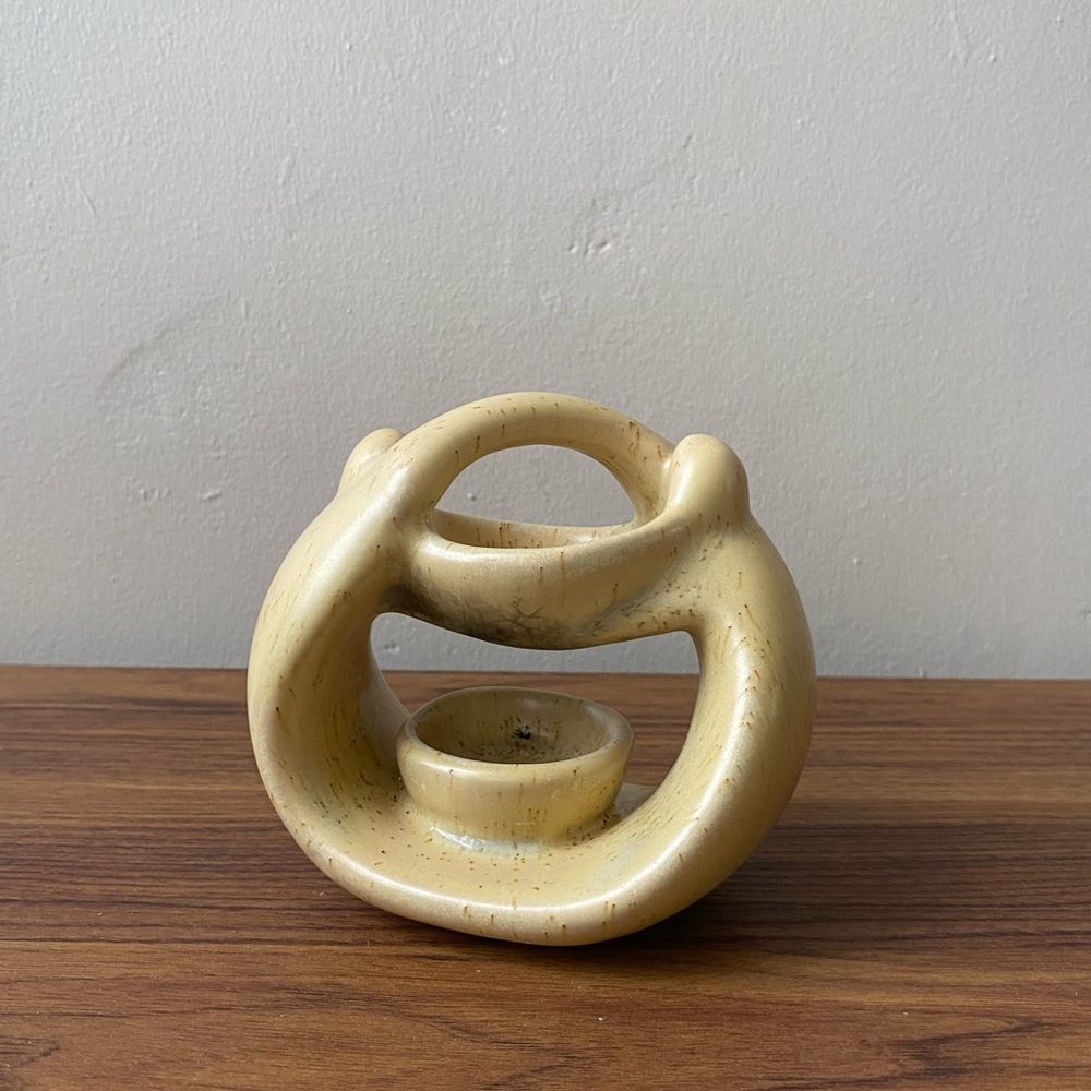 Vintage Mid-Century Modern Soapstone Sculpture/Candle Holder - Picture 2 of 8
